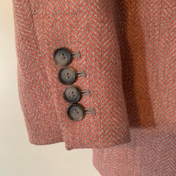 LOFT Grey and Coral Houndstooth Blazer EUC - Picture 4 of 7